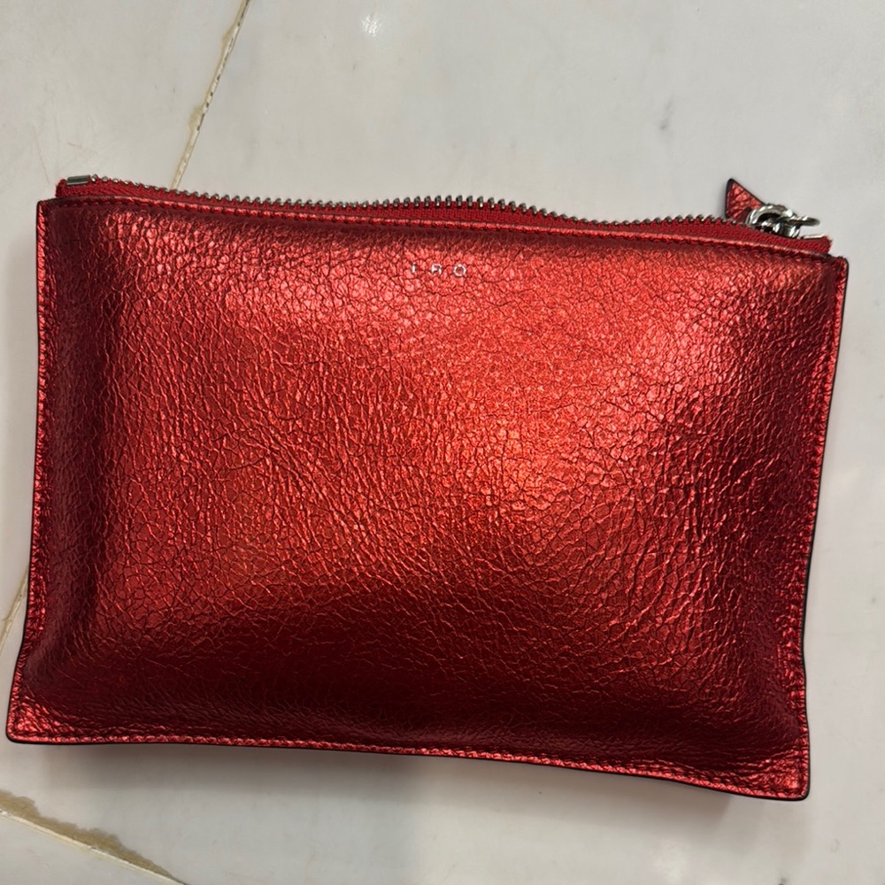 IRO Red Leather Clutch
